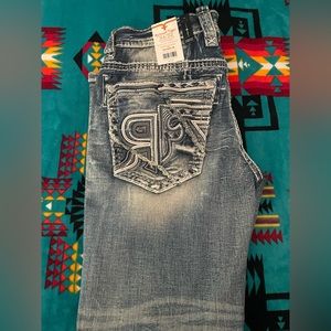 Rock Revival Jeans Relaxed Taper Style 34x32